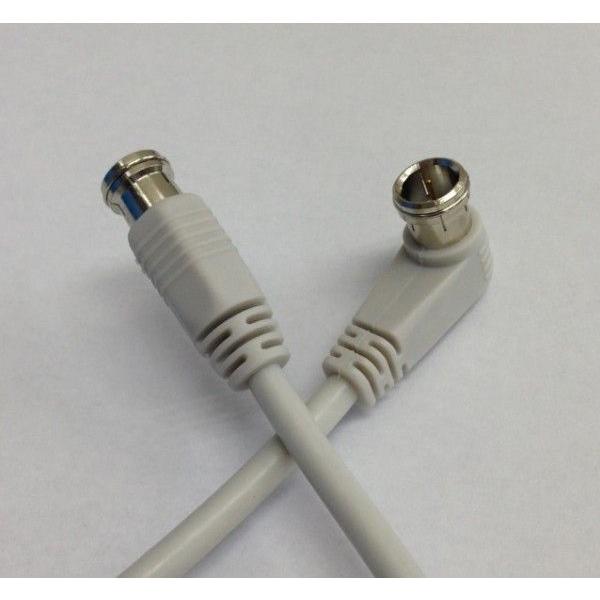 テレビ接続ケーブル 4K8K対応!プッシュ × プッシュL型接栓付 ライトグレー 243E-〇G