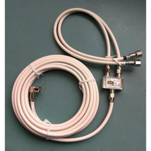 入出力ケーブル付混合分波器 色と長さを選べる!4K8K対応!S4C-FB 入力ケーブルL型プッシュ、出力ケーブルネジ込み接栓付 CB2FP-○〇L